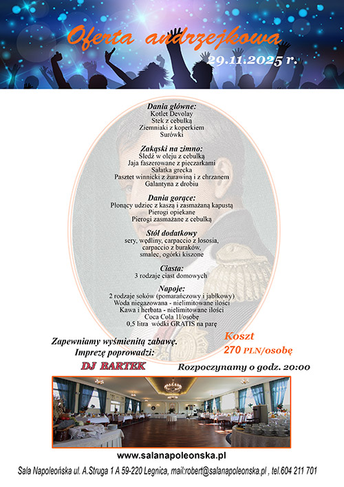 Andrzejki menu 2025 Andrzejki menu 2025